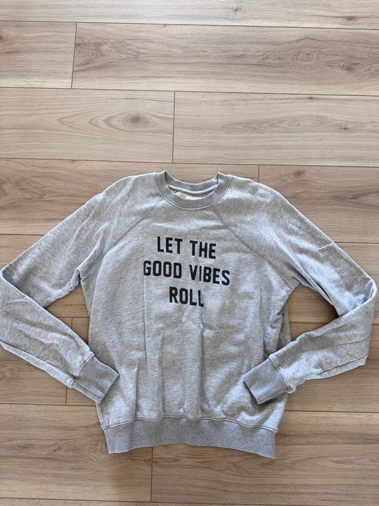 Spiritual Gangster Tops - Spiritual Gangster Gray 'Let The Good Vibes Roll' Crewneck Sweatshirt